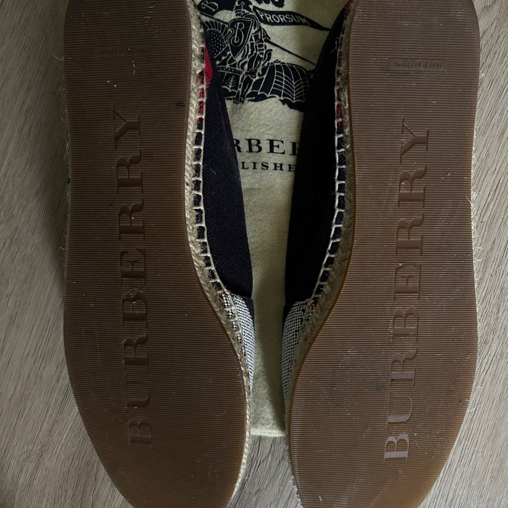 Burberry Hodgeson Women's Blue Beige Check Espadrilles Size EU 39 - Picture 2 of 8